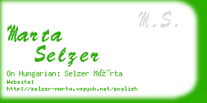 marta selzer business card